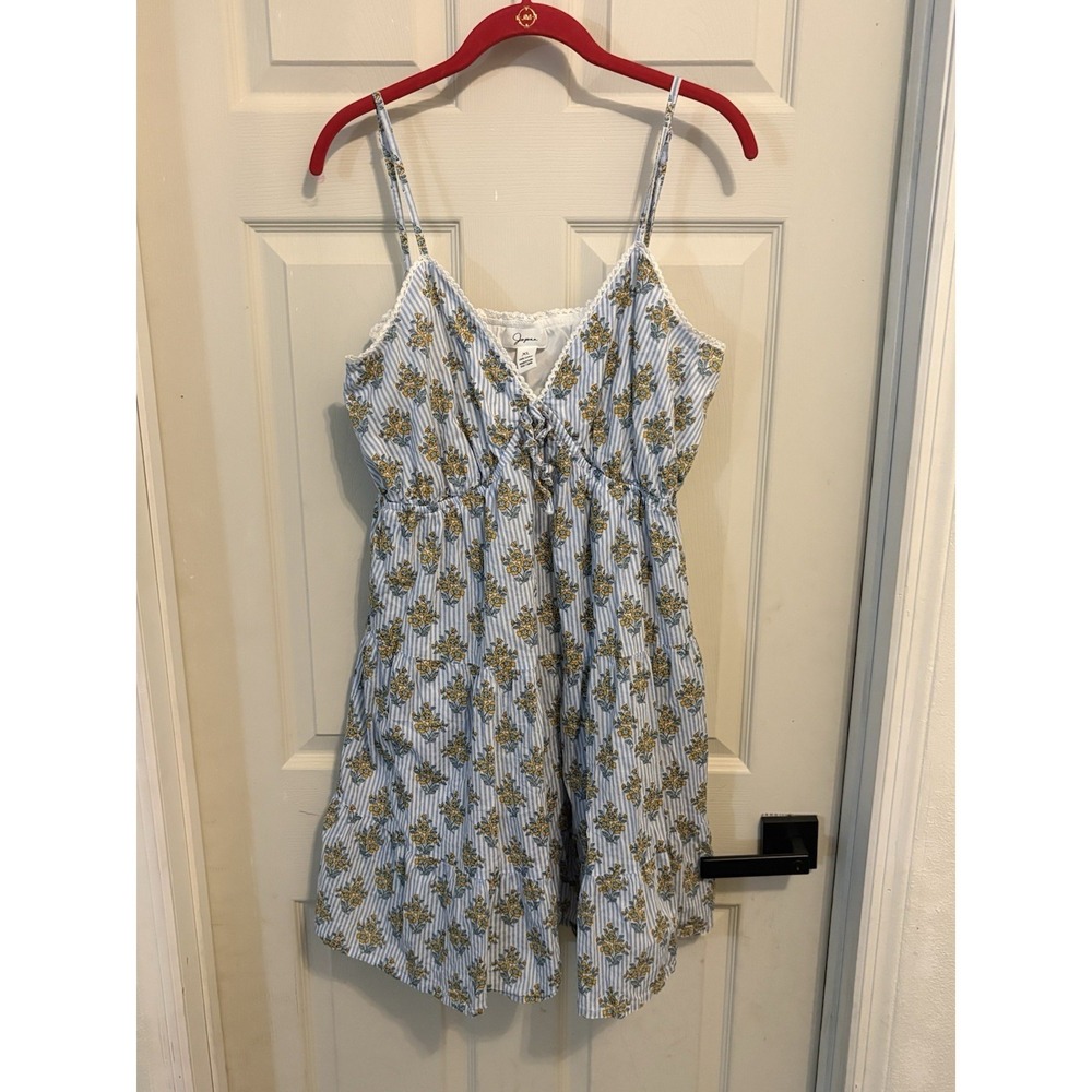 Japna XL 100% Cotton lined Sundress‎ Lace Trim boho babydoll cottage core A-line